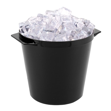 Hapco-Elmar R1000BLK-Essential 3 Qt. Round Ice Bucket W/ Handles, Black, PK 36 R1000BLK